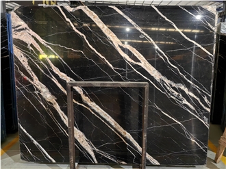Cheap China Black Marquina Marble Slabs With White Veins