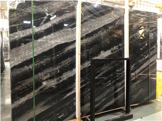 China Nero Portoro Marble Slabs Decoration Applications
