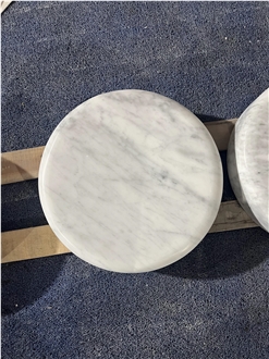 Bianco Carrara Marble Round Patio Seat