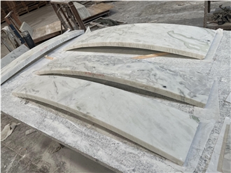 Curved White Marble Cnc Wall Panels For Villa Indoor Design