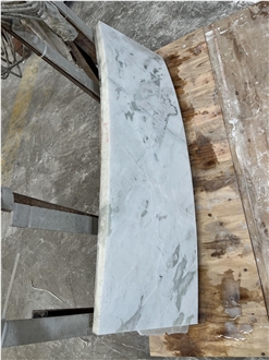 Curved White Marble Cnc Wall Panels For Villa Indoor Design