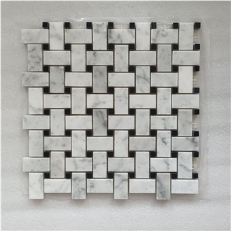 Black And White Carrara Marble Mosaic Tiles