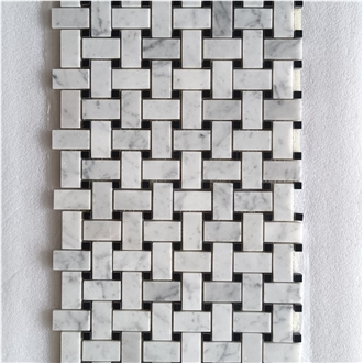 Black And White Carrara Marble Mosaic Tiles