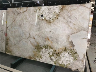 Brazil Pandora Quartzite White Stone Slabs For Flooring Tile