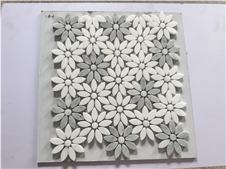 China Crystal White Marble Mosaic Design