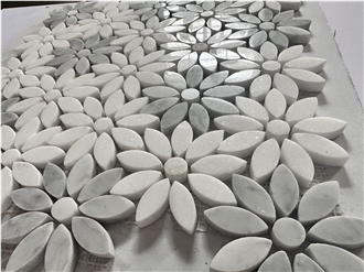 China Crystal White Marble Mosaic Design