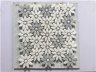 China Crystal White Marble Mosaic Design