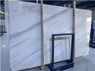 Greece White Volakas Marble Slabs For Wall Flooring Tile