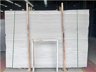 Guizhou White Wooden Marble Slabs With Three Levels