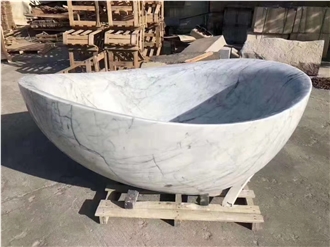 Hot Sale Carrara White Marble Freestanding Bathtubs