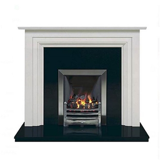 Modern Design White Limestone Fireplace Surround
