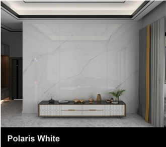 Polaris White Sintered Stone Slabs Wall Panels