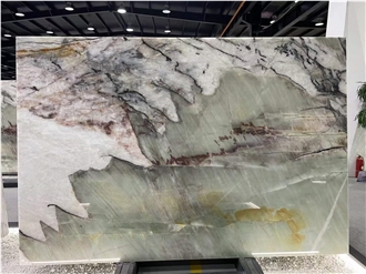 Green Cristallo Tiffany Quartzite Slab Wall Tiles