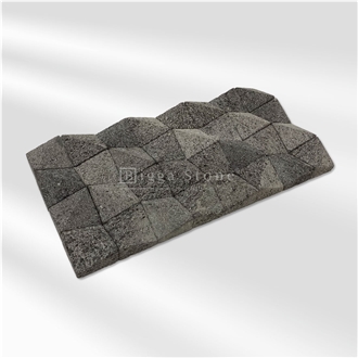 Bali Black Lava Stone Wall Mosaic Tiles