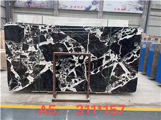 Chinese Polished Noir Grand Antique Marble Slab Tiles