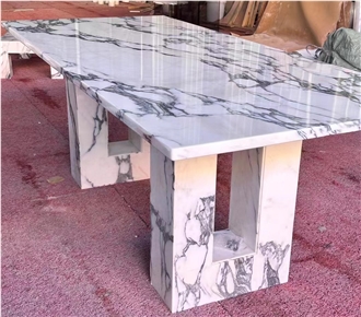 Arabescato White Marble Kitchen Dining Coffee Table