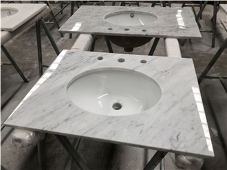 Carrara White Marble Countertop Vanity Top Bathroom