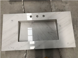 Carrara White Marble Countertop Vanity Top Bathroom