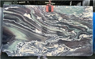 Natural Stone Landscape Purple Marble Slab For Floor Tiles