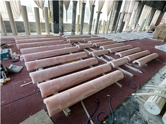 Pink Onyx Curved Column Panels