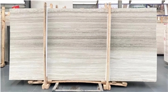 Polished White Wooden Marble Slab Tiles