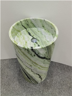 Round Verde Green Marble Sink