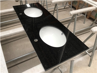 Stone Polished Dark Granite Bathroom Countertop