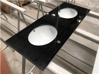 Stone Polished Dark Granite Bathroom Countertop