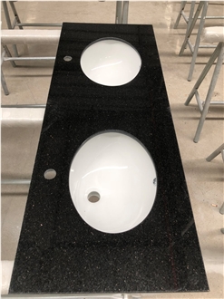 Stone Polished Dark Granite Bathroom Countertop