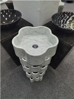 White Marble Standing Wash Basin