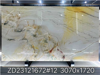 Aquarella Quartzite Slabs Aqua Royal Gold Greey Yellow Stone