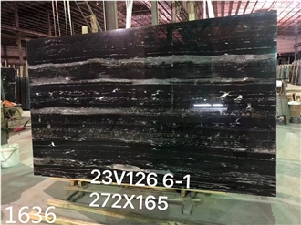 China Port Black Marble Slabs Portoro Silver Dragon Marble Slabs