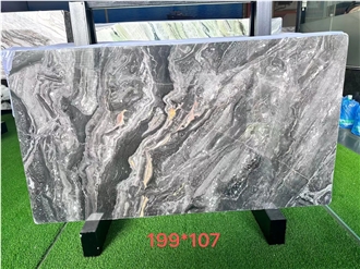 Custom Service Polished Arabescato Grigio Brown Marble Slabs, Tiles