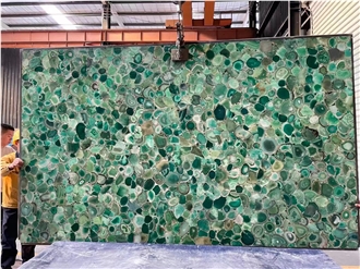 Green Agate Semiprecious Stone Slabs