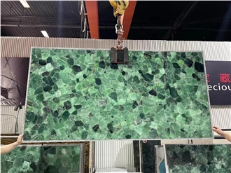 Green Quartz Semiprecious Stone Gemstone Slabs