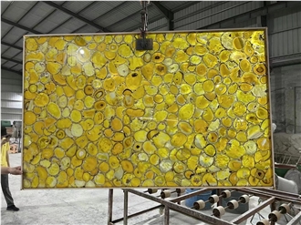 Yellow Agate Natural Semiprecious Stone Slabs