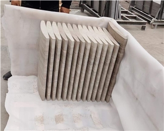 Curved White Wood Marble Wall Tiles