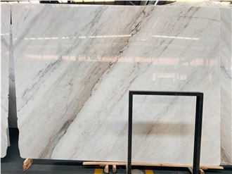 Guangxi White Marble Slabs Polished Flamed Honed