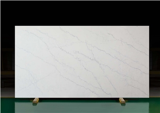 AQ11227 Oro Marble Look White Calacatta Quartz Slabs