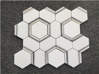 Bianco White Marble Hexagon Mosaic Tile