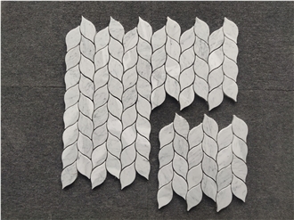 Carrara White Marble Leaf Mosaic Tiles