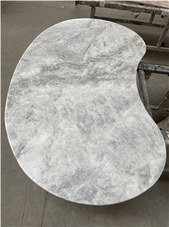 Carrara White Marble Round Table Top