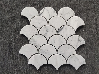 Shallop Marble Mosaic Tiles Fan Shape