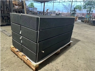 Vietnam Black Basalt Flamed Block Steps