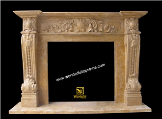 Antique Beige Marble Fireplaces