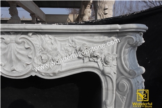 Classic Italian Carrara Marble Fireplace