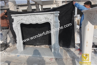 Classic Italian Carrara Marble Fireplace