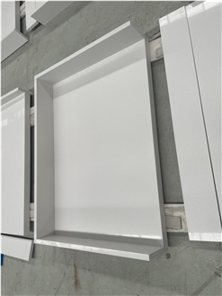 China White Artifical Artificial Quartz Bathroom Countertop