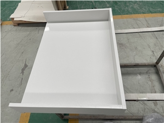 China White Artifical Artificial Quartz Bathroom Countertop