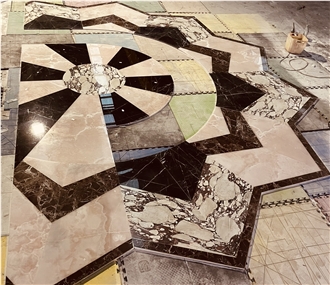 Waterjet Medallions Marble Floor
